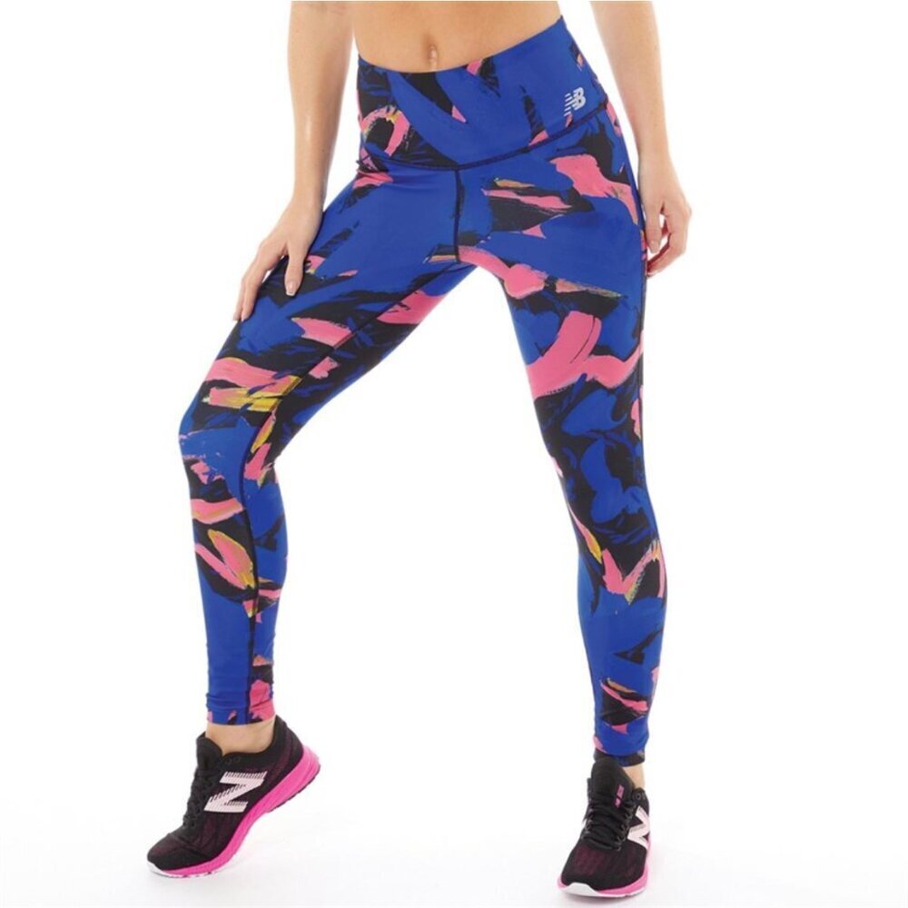 New Balance Printed 7/8 Running Tights Blue Camo